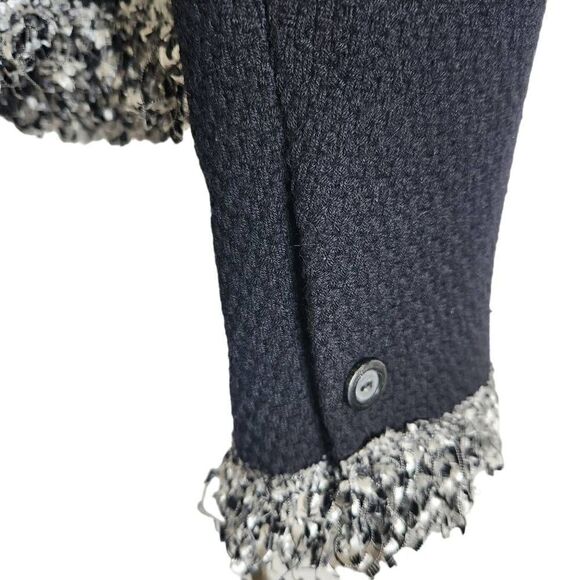 Simorra Barcelona Jacket Blazer Womens 10 Wool Fringe Button Front Career Work L - Picture 3 of 8